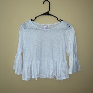 White, Holy Peplum Top